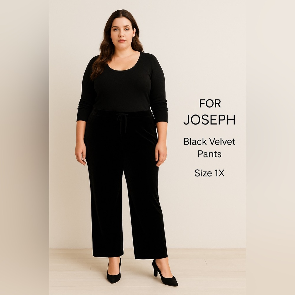 ✨ FOR JOSEPH Black Velvet Pants – Size 1X